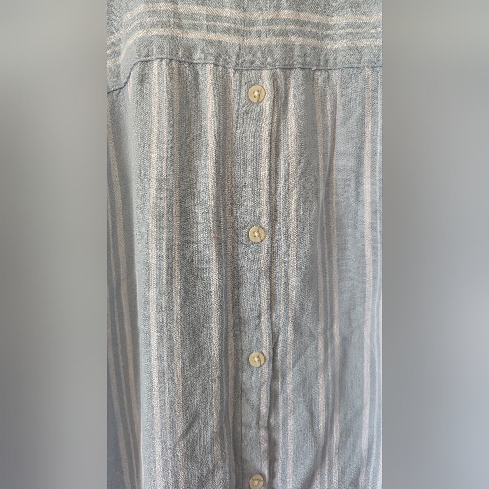 Thread & Supply Light Blue Striped Buttonless Blouse - Picture 7 of 10